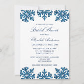 Blue Snowflake Winter Brautparty Einladung (Vorderseite)