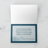 Blue Snowflake Winter geklappt Danke Karte (Innenseite)