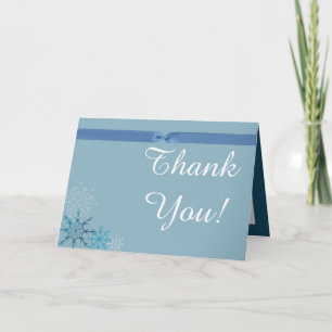 Blue Snowflake Winter geklappt Danke Karte