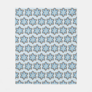 Blue Snowflake Winter Hanukkah Weihnachtsfeiertag Fleecedecke