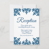 Blue Snowflake Winter Hochzeit Empfang Einladung (Vorderseite)