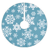Blue Snowflake Winter Holiday Weihnachtsbaum Rock Polyester Weihnachtsbaumdecke (Vorderseite)