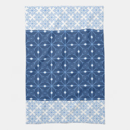 Blue Snowflake Winter Kitchtuch Handtuch
