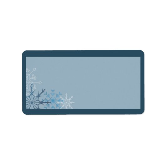 Blue Snowflake Winter Mailadresse Label Adressaufkleber (Vorne)