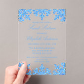 Blue Snowflake Winter Sweet 16 Acryleinladungen (Insitu (Handheld))