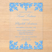 Blue Snowflake Winter Sweet 16 Acryleinladungen (Vorderseite)