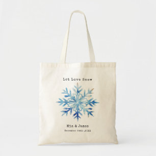 Blue Snowflake Winter Wedding Favorits Tragetasche
