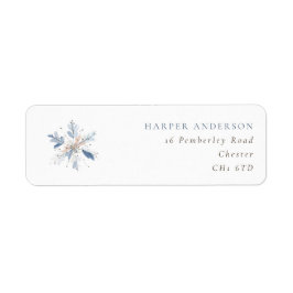 Blue Snowflake Winter Wedding Return Address