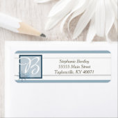 Blue Snowflake Winter Wedding Return Label (Insitu)