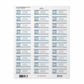 Blue Snowflake Winter Wedding Return Label (Vorne)