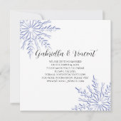 Blue Snowflake Winter Wedding Save the Date (Vorderseite)