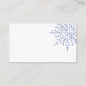 Blue Snowflake Winter Wedding Website Card Begleitkarte (Rückseite)