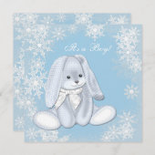 Blue Snowflake Winter Wonderland Baby Dusche Einladung (Vorne/Hinten)