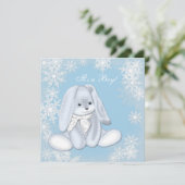 Blue Snowflake Winter Wonderland Baby Dusche Einladung (Stehend Vorderseite)