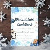Blue Snowflake Winter Wonderland Geburtstag Einladung