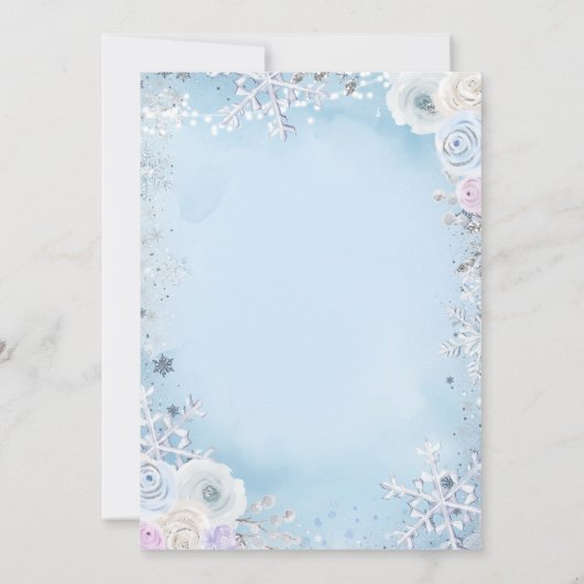 Blue Snowflake Winter Wonderland Geburtstag Einladung (Rückseite)