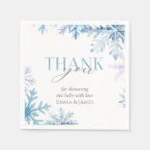 Blue Snowflake Winter Wonderland Napkins Serviette (Vorderseite)