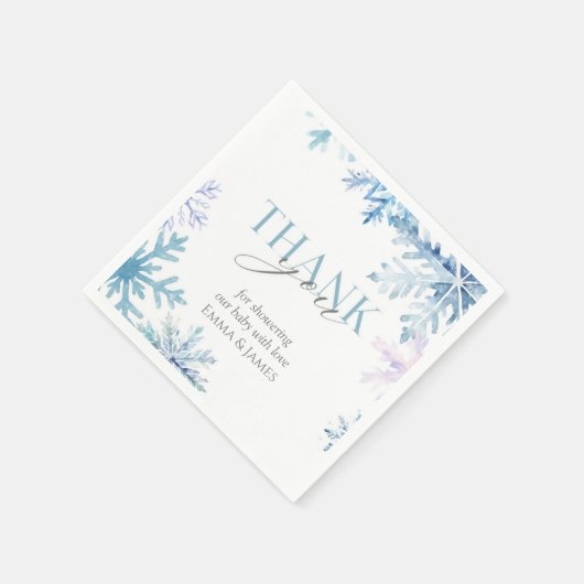 Blue Snowflake Winter Wonderland Napkins Serviette (Ecke)