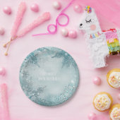 Blue Snowflake Winter Wonderland Party Pappteller (Party)