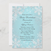 Blue Snowflake Winter Wonderland Quinceanera Einladung (Rückseite)