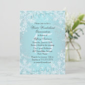Blue Snowflake Winter Wonderland Quinceanera Einladung (Stehend Vorderseite)