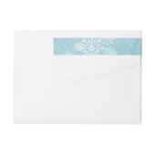 Blue Snowflake Wirbel Holiday Address Labels (Rückseite)
