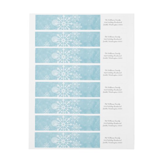 Blue Snowflake Wirbel Holiday Address Labels (Bogen)