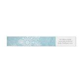 Blue Snowflake Wirbel Holiday Address Labels (Person)