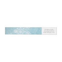 Blue Snowflake Wirbel Holiday Address Labels