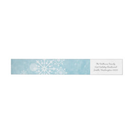 Blue Snowflake Wirbel Holiday Address Labels