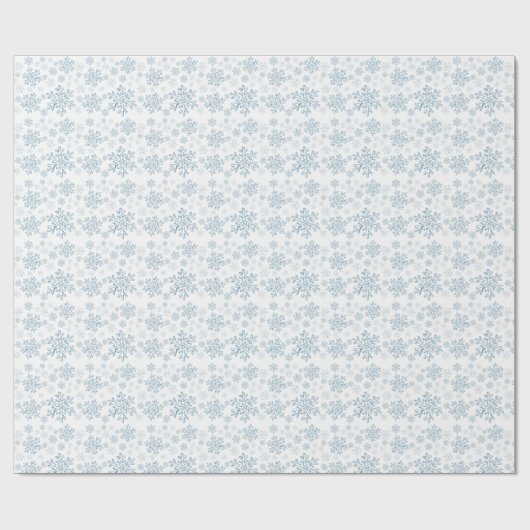 Blue Snowflake Wrapping Paper Geschenkpapier (Flach)