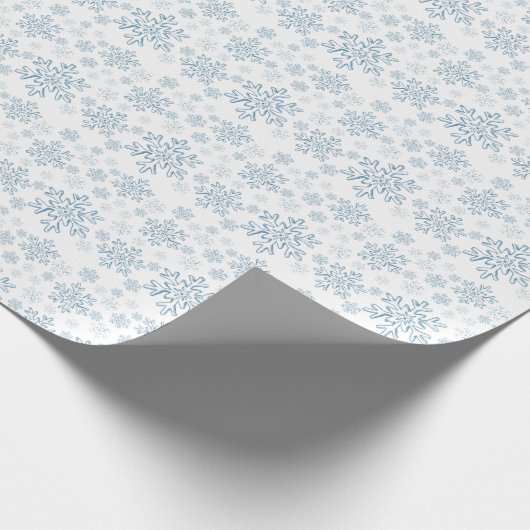 Blue Snowflake Wrapping Paper Geschenkpapier (Ecke)