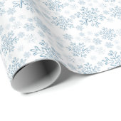 Blue Snowflake Wrapping Paper Geschenkpapier (Rolleneckpunkt)