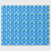 Blue Snowflake Wrapping Paper Geschenkpapier (Flach)