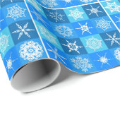 Blue Snowflake Wrapping Paper Geschenkpapier (Rolleneckpunkt)