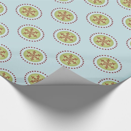 Blue Snowflake Wrapping Paper Geschenkpapier (Ecke)