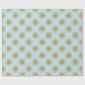 Blue Snowflake Wrapping Paper Geschenkpapier (Flach)