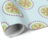 Blue Snowflake Wrapping Paper Geschenkpapier (Rolleneckpunkt)