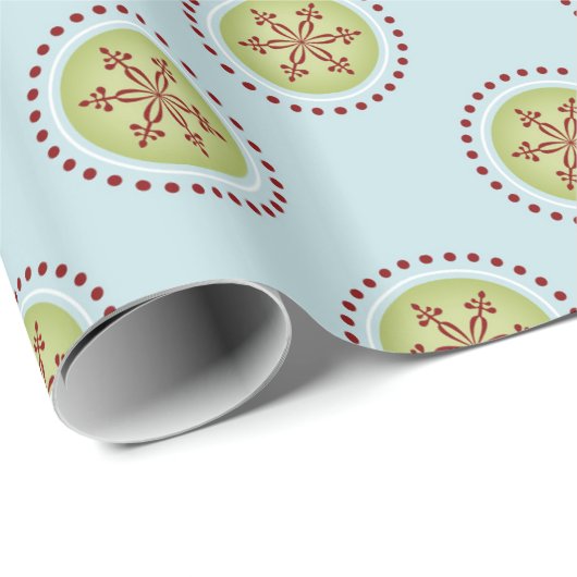 Blue Snowflake Wrapping Paper Geschenkpapier (Rolleneckpunkt)