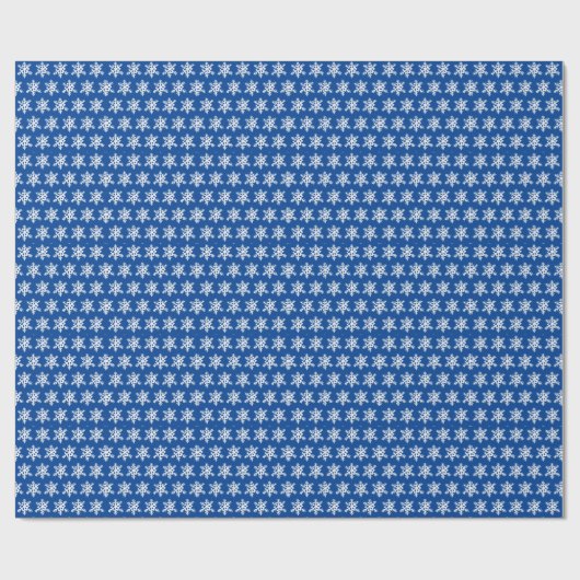 Blue Snowflake Wrapping Paper Geschenkpapier (Flach)