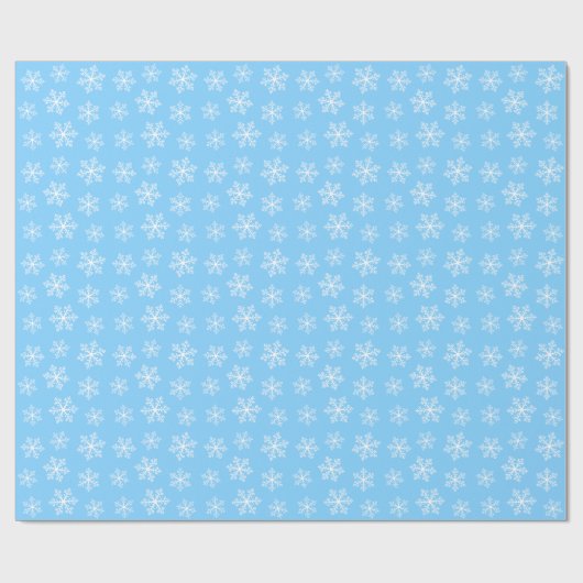 Blue Snowflake Wrapping Paper Geschenkpapier (Flach)