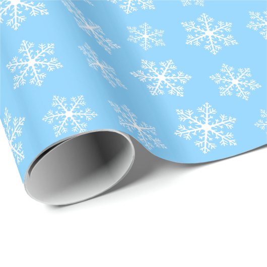 Blue Snowflake Wrapping Paper Geschenkpapier (Rolleneckpunkt)