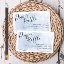 Blue Snowflakes Baby Duschkabine Raffle Ticket