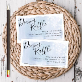 Blue Snowflakes Baby Duschkabine Raffle Ticket Begleitkarte