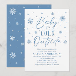 Blue Snowflakes Baby Es ist kalt Outside Baby Dusc Einladung