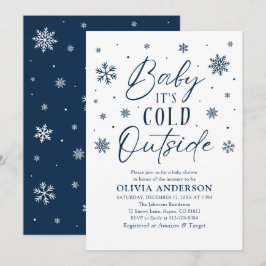 Blue Snowflakes Baby Es ist kalt Outside Baby Dusc Einladung