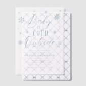 Blue Snowflakes Baby Es ist kalt Outside Baby Dusc Pergament Einladungen (Versetzt (Einladung))
