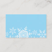 Blue Snowflakes Baby Showdusche Windeln Raffle Tic Begleitkarte (Rückseite)