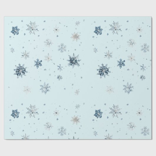 Blue Snowflakes Christmas  Geschenkpapier (Flach)