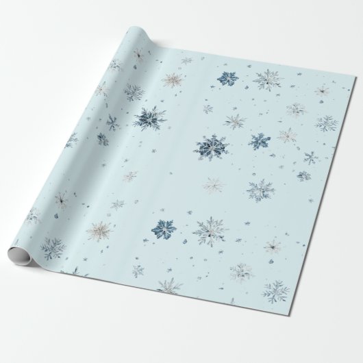 Blue Snowflakes Christmas Geschenkpapier (Ungerollt)